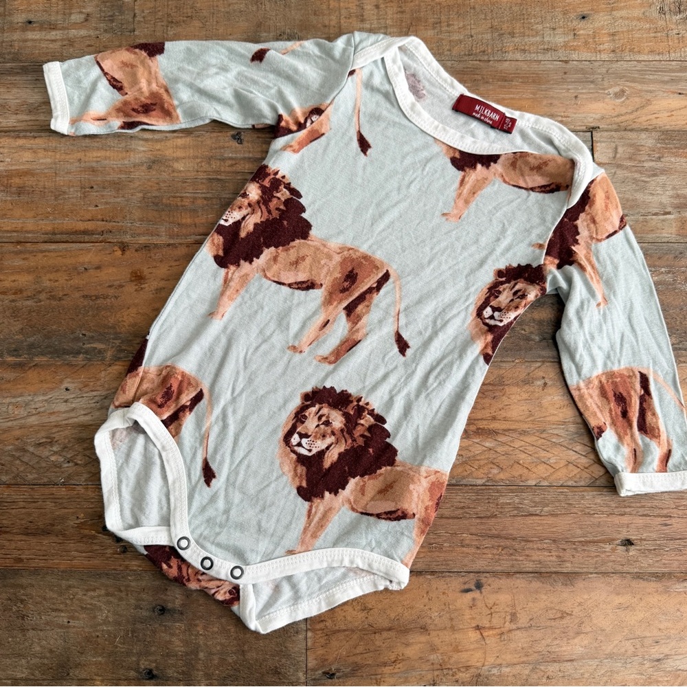 Milkbarn Lion Print Bodysuit